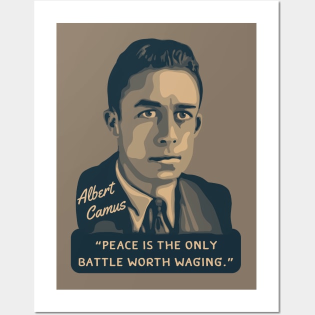 Albert Camus Portrait and Quote Wall Art by Slightly Unhinged